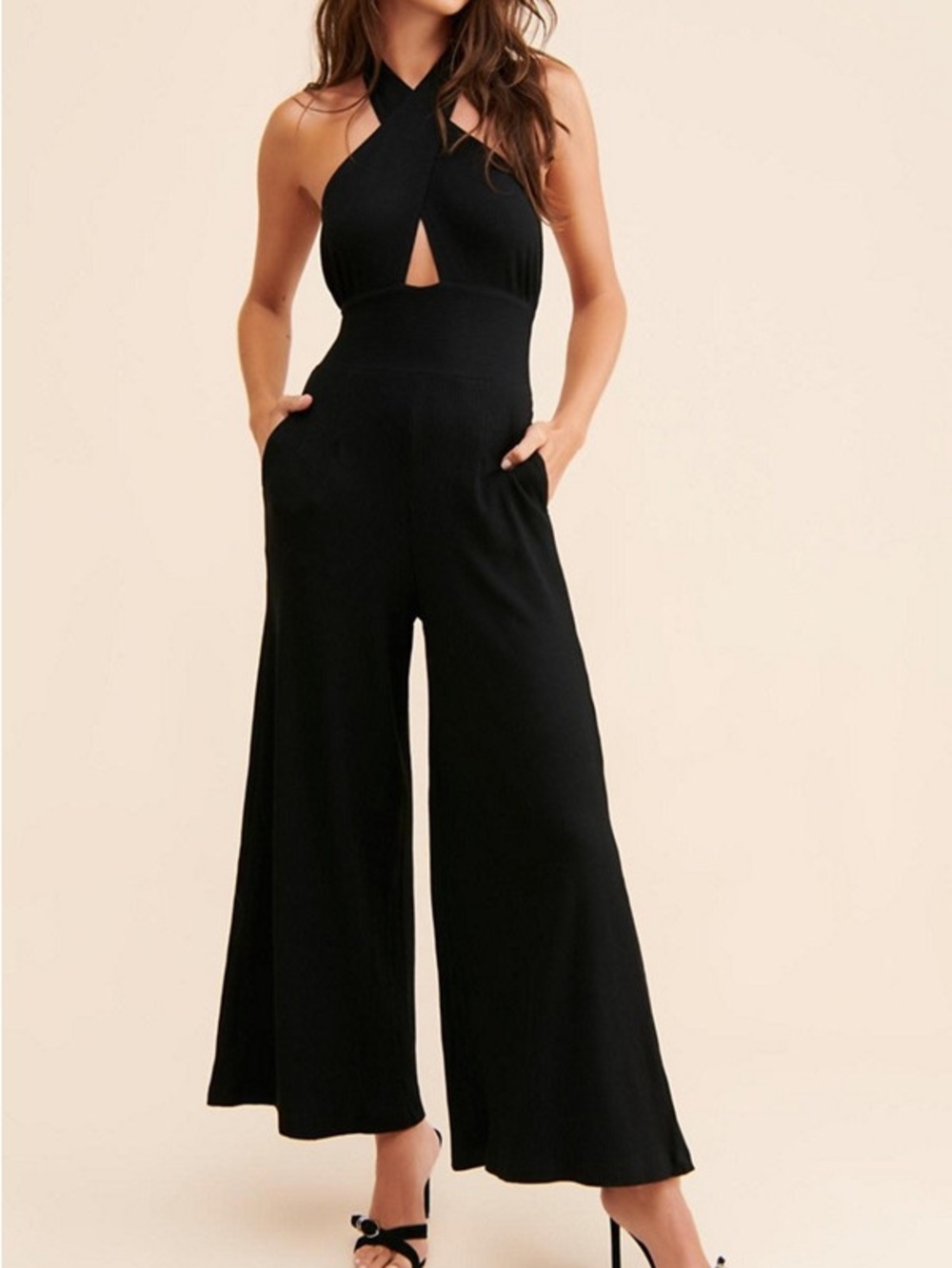Callahan Knitwear Cotton Mimi Knit Jumpsuit Black. Size S
